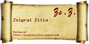 Zsigrai Zilia névjegykártya